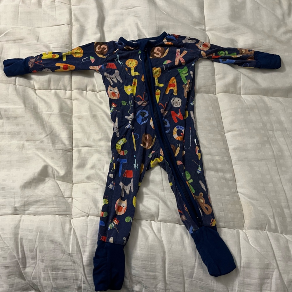Little Sleepies Navy Alphabet Friends Zippy